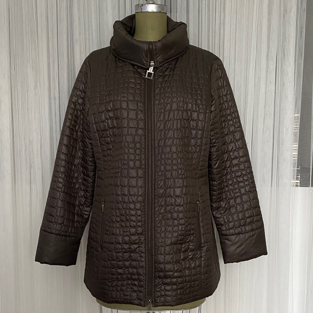 SPANNER Dark Brown Quilted Lightweight Puffer Jacket Size Large - Picture 1 of 17